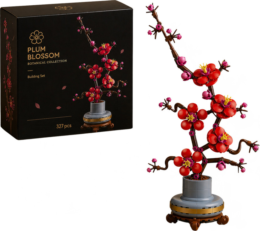 Sakhof Plum Blossom Flower Building Blocks Set(Multicolor)