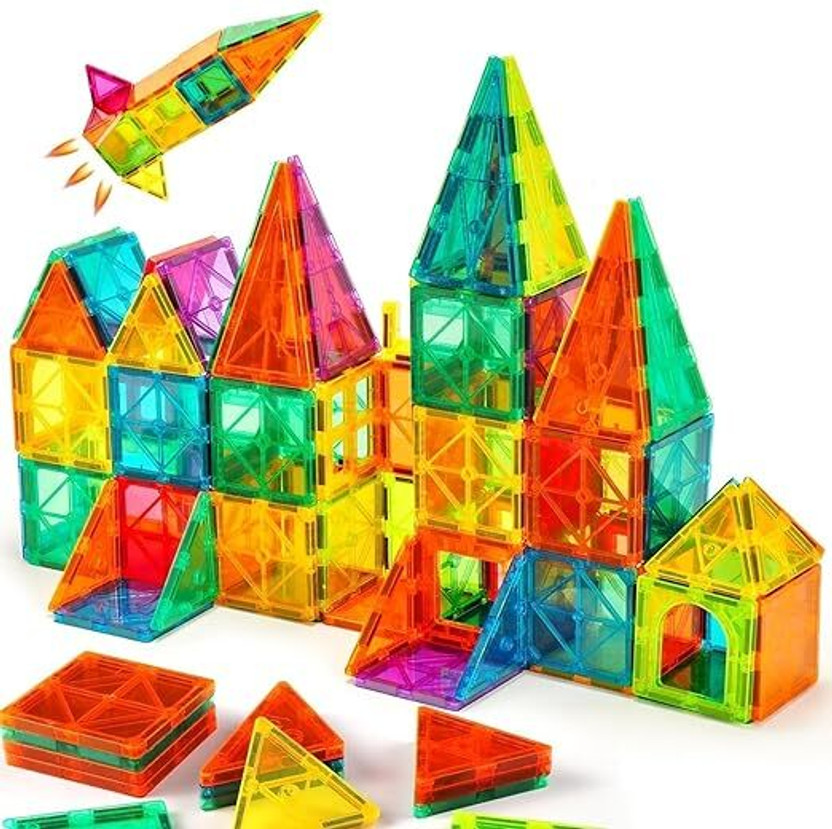 HeyKids Stacking Toys 26Pcs Magnetic Tiles for Kids Learning Educational Building Blocks(Multicolor)
