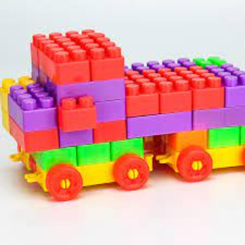 Redsky 60+ Small Building Blocks Including 8 Wheels Age 5+,Smart Bricks For KidsToys(Multicolor)