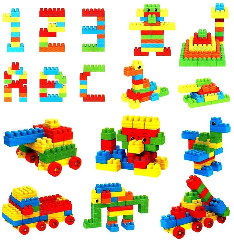 Fancy Bricks Toys Sets with Wheel,Lego Blocks,Educational Toys for Kids 59+pcs(Multicolor)