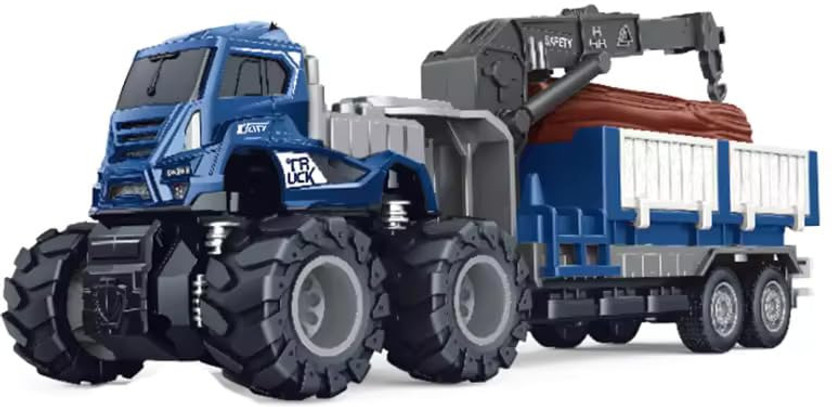 Zuuluzrs 1:43 Transport Truck Toys Wood Carrying Truck Engineering Toy Die Cast Metal(Blue, Red)