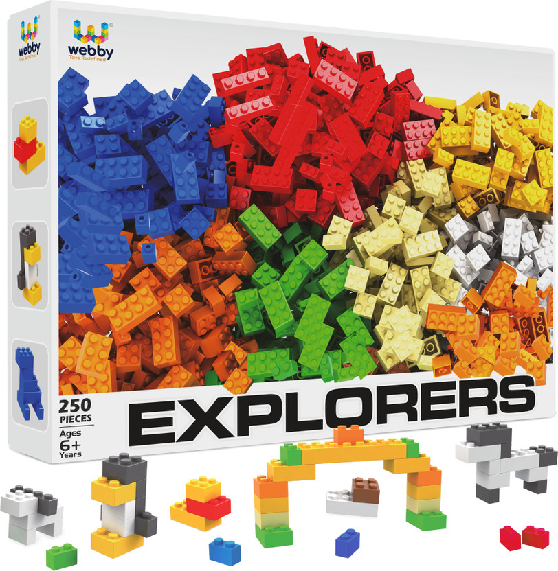 Webby ABS Building Blocks Construction Set Activity Toys for Kids, 250 Pieces(Multicolor)