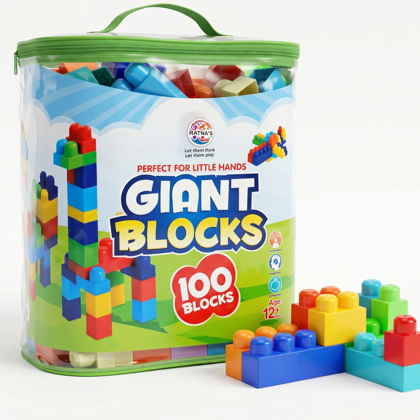 RATNA'S Giant Building Blocks 100 pieces set.A perfect Building set for kids(Multicolor)