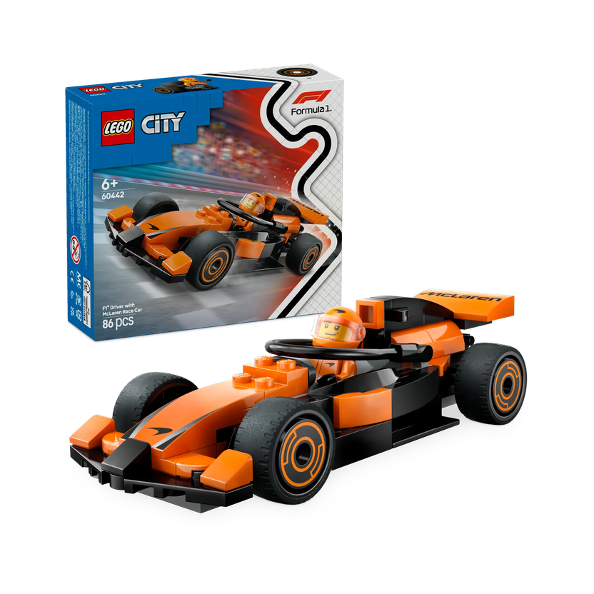 LEGO LEGO City F1 Driver with McLaren Race Car Mini Vehicle Toy Playset 60442 (86 Blocks)(Multicolor) - Flipkart Deal