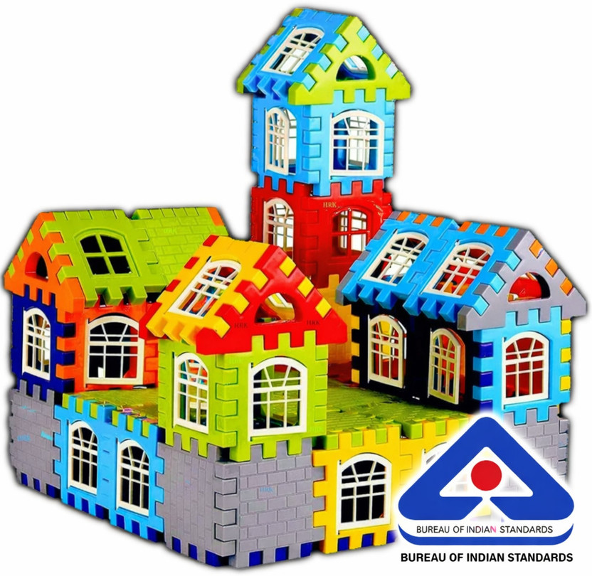 Mira Farmcraft Happy House Big Sized Building Blocks Learning Educational Puzzle Toy For Kids(Multicolor)