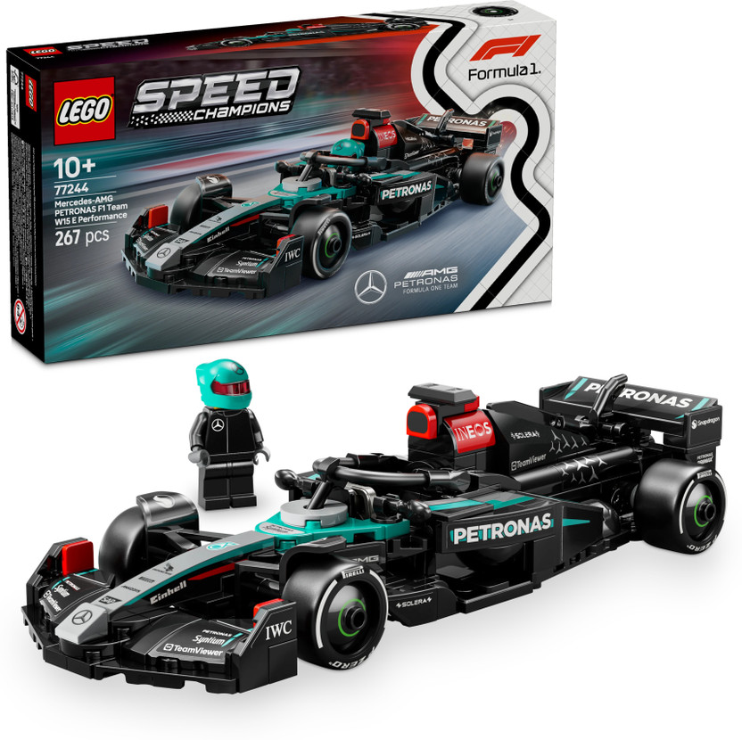 LEGO Speed Champions Mercedes-AMG F1 W15 Race Car Toy Vehicle 77244 (267 Blocks)(Multicolor)