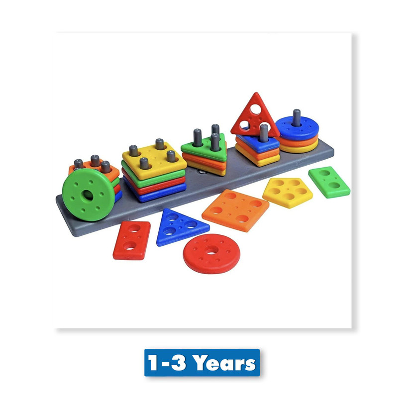 Sotnof Smart Activity Learning & educational Geometry Shape & color Block game for Kids(Multicolor)