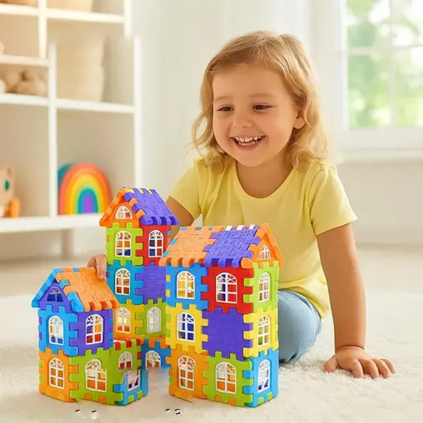 AArozworld Lowest price House Blocks Bricks Funny Educational Learning Puzzle Toys(Multicolor)