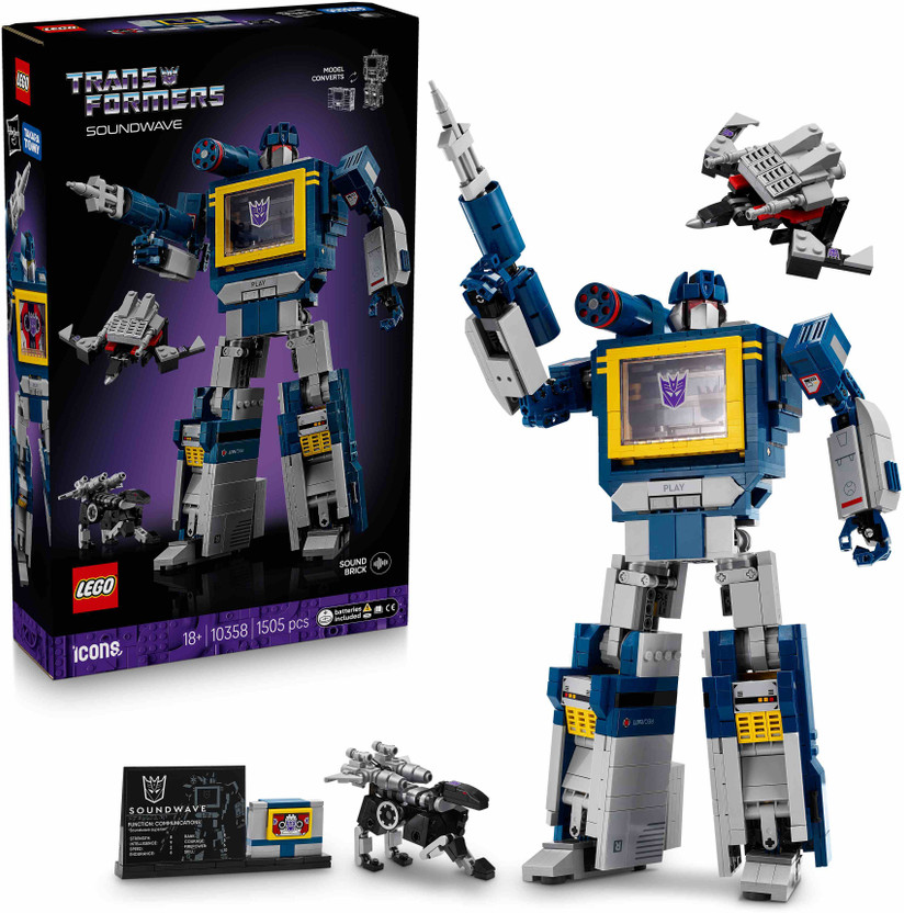 LEGO Icons Transformers: Soundwave Model Kit Building Set for Adults 10358(Multicolor)