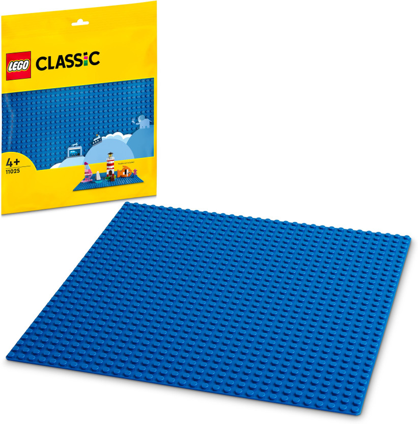 LEGO Classic Blue Baseplate 11025 Building Kit for Kids (1 Blocks)(Multicolor)