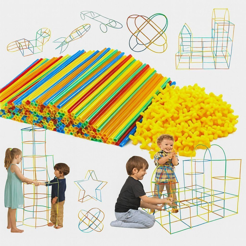 Aromix Smart Straw Stick Building Blocks Toy 90+ Pieces Creative Construction Set(90 Pieces)