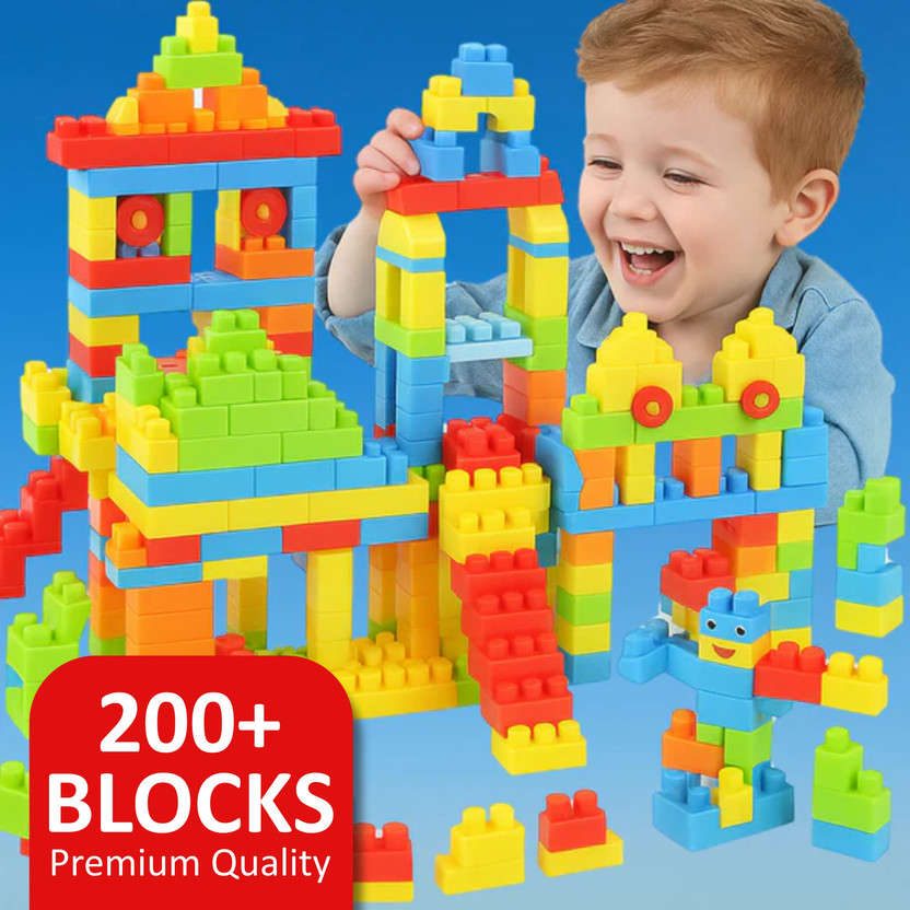 Fizzy Fizzy Funs 200+ Pcs Building Block Toy for Kids Fun, Learning & Smart Activity Train Blocks(Multicolor) - Flipkart Deal