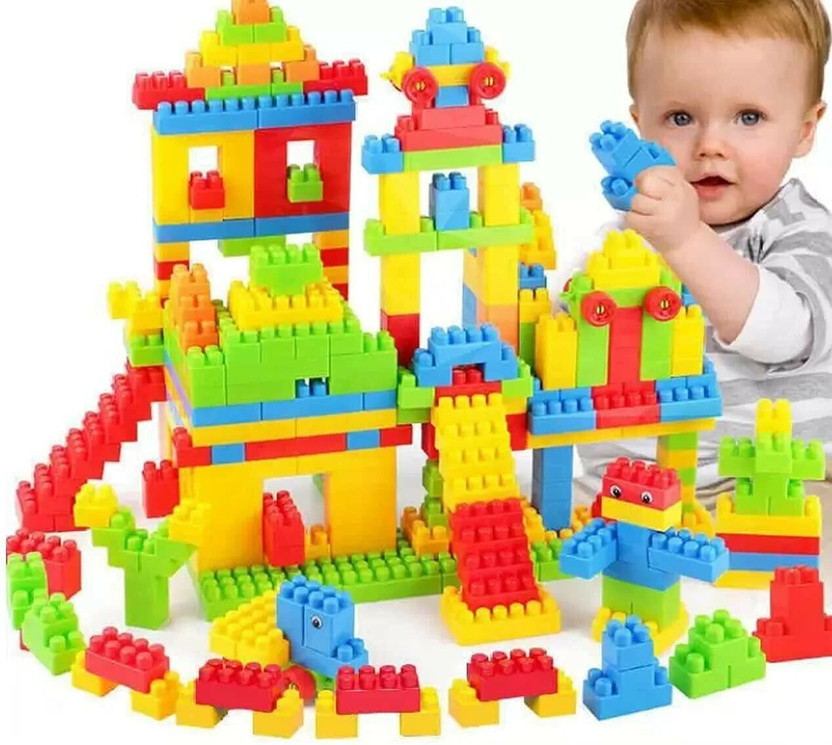 HOUSE OF COMMON Bricks Toys Sets with Wheel,Lego Blocks,Educational Toys for Kids 50+pcs(Multicolor)