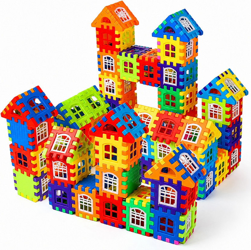 ZOOBYTOYS 75 Pcs House Building Blocks for Kids | Kids Toys Construction Set(Multicolor)