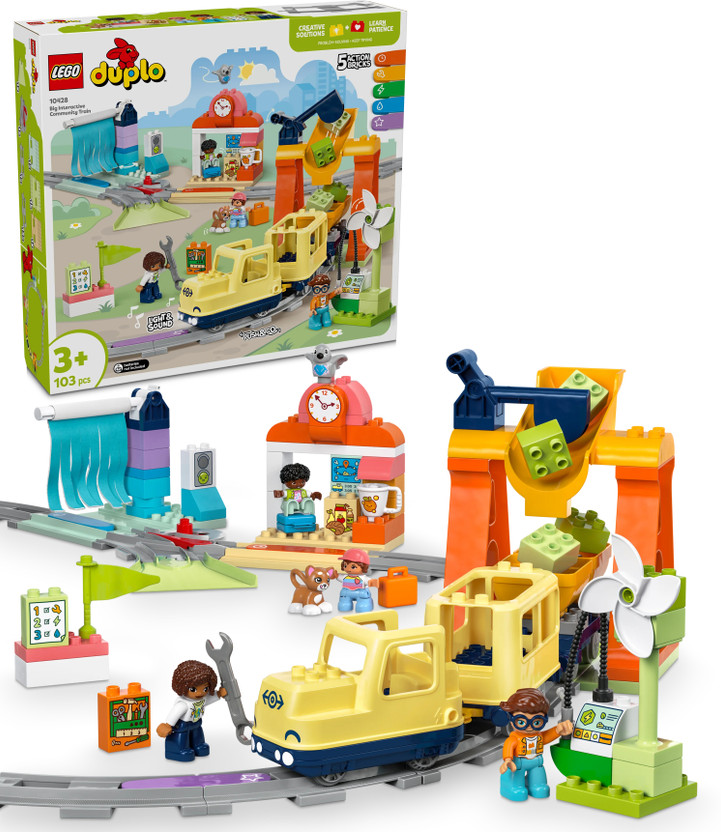 LEGO DUPLO Town Big Interactive Community Train Set 10428 Building Blocks(Multicolor)