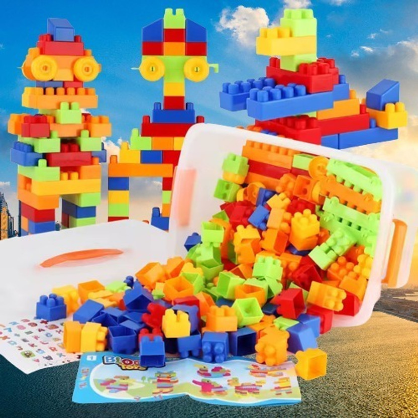 Pureey Pureey Colour Building Bricks and Blocks for Kids in a Cute Bag - Set of 100 pcs(Multicolor) - Flipkart Deal