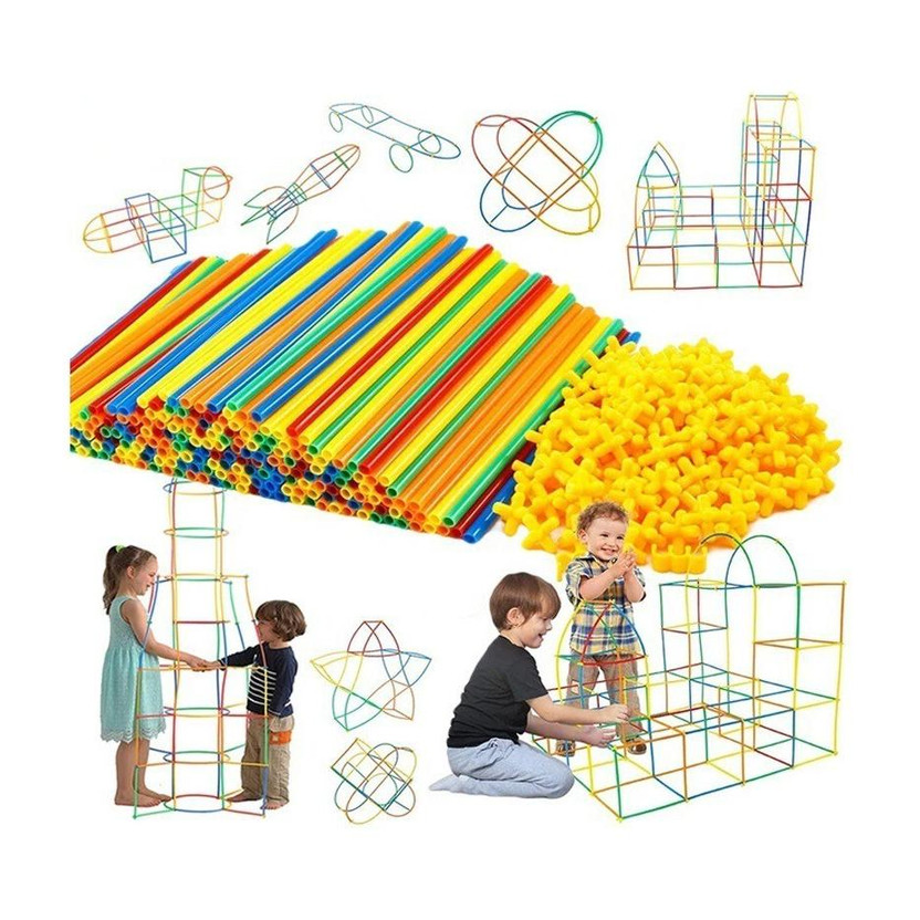 Pulsbery Pulsbery Intelligence Plastic Straw Pipe Blocks Building Toys(Multicolor) - Flipkart Deal