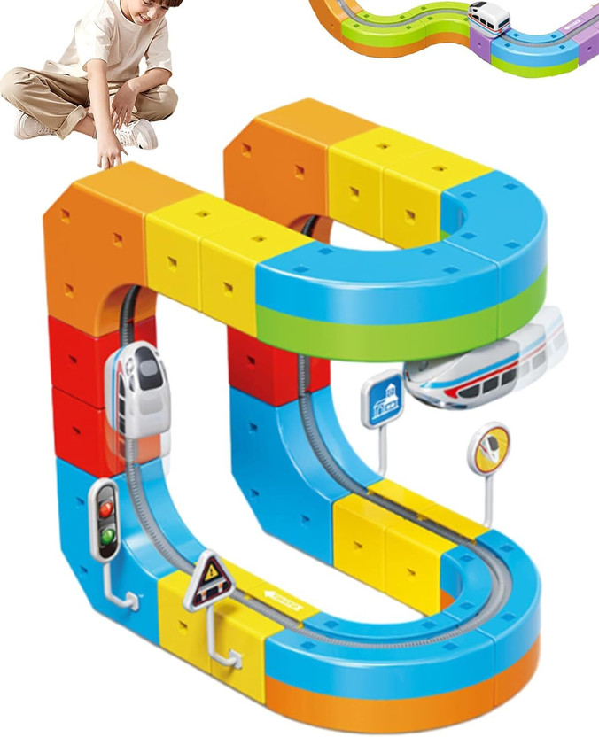 TOYIQ 51 pc Electric Train Set for(Multicolor)