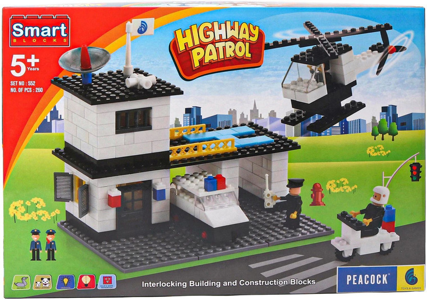 Peacock Smart Blocks Highway Patrol Set No 552 Multicolor - 260 Pieces(Multicolor)