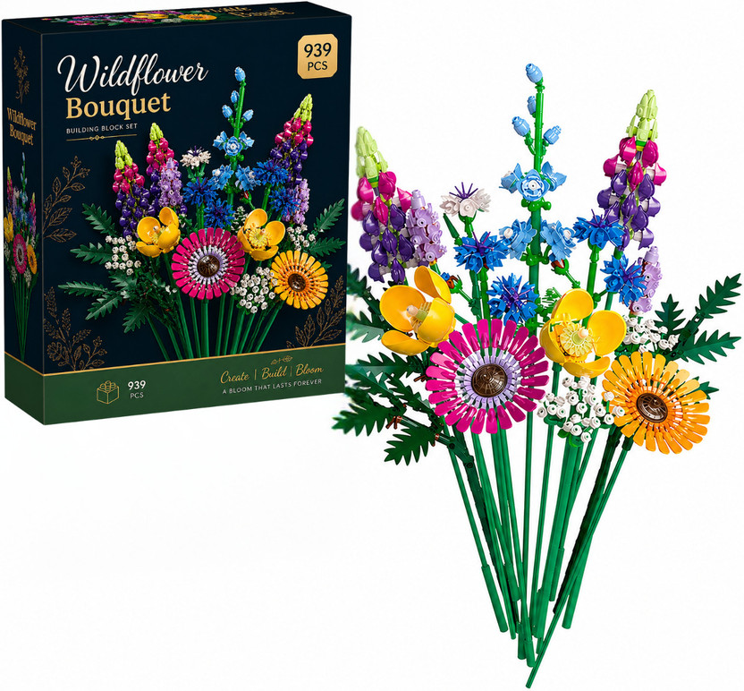Sakhof Flower Bouquet Building Blocks Set(Multicolor)