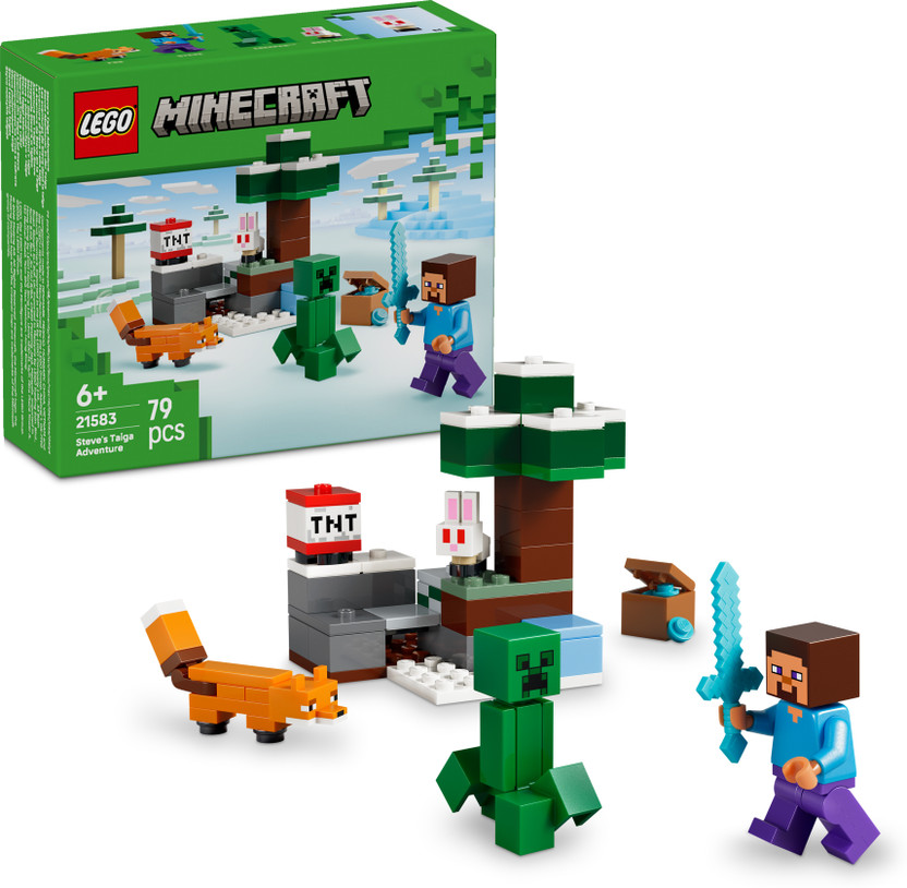 LEGO Minecraft Steves Taiga Adventure Gamer Gift 21583(Multicolor)