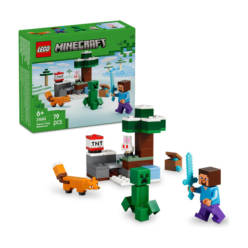 LEGO Minecraft Steves Taiga Adventure Gamer Gift 21583(Multicolor)