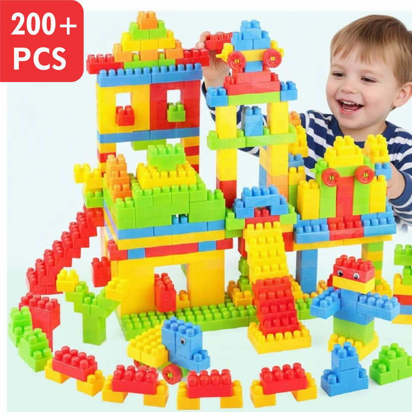 Fizzy Fizzy Funs 200+ PCS Building Blocks Set - Creative Educational STEM Learning Toy for Kids(Multicolor) - Flipkart Deal