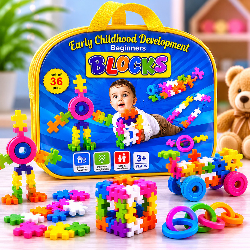 AADVIK SINGH GLOBAL Colorful Building Blocks Set for Toddlers | 36 Piece Learning & Development Toy(Multicolor)