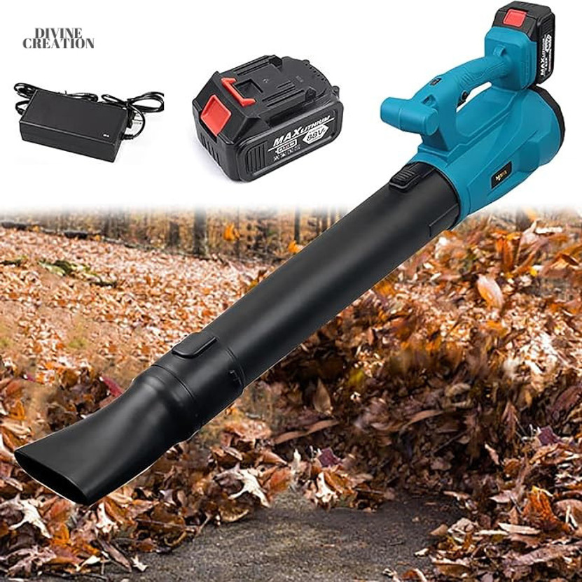 Divine creation Cordless Leaf Blower-High Performance Air Blower, Rechargeable,for Lawn D73 Leaf Blower(Cordless Vacuum)