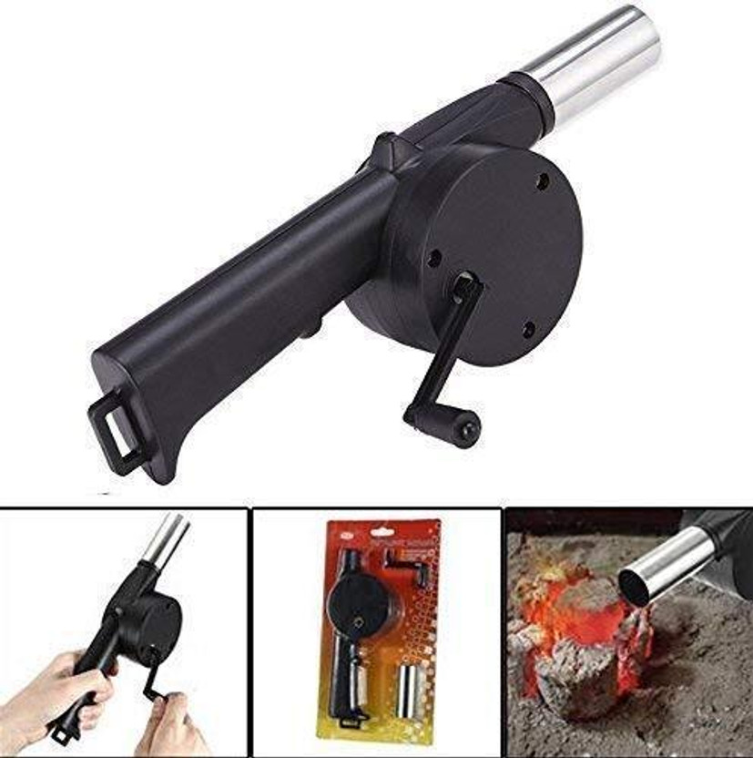 EKDANTAA Cooking Hand Crank Powered Barbecue BBQ Fan Air Blower,Manual Handy Mini Airfoil Air Blower(Pneumatic)
