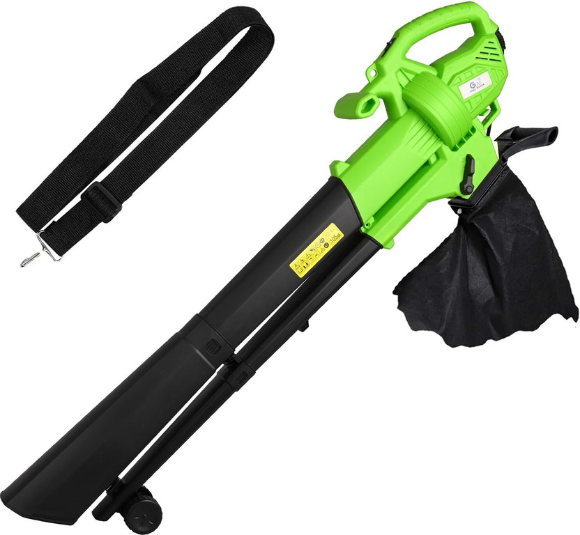 GIGAWATTS Electric Leaf Blower Vacuum 12000-15000/min Loading with 35L Bag Reusable Leaf Blower(Corded Vacuum)