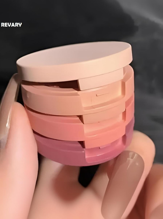revary 3 in1 face blusher,eyeshadow,Highlighter travel friendly (SHADE 01)(MULTI)