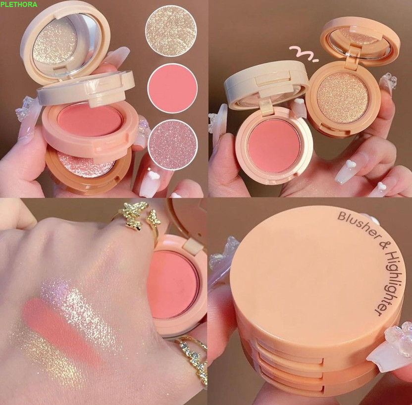 plethora 3 in 1 Beauty Makeup Blush Highlighter Combo(Multi)