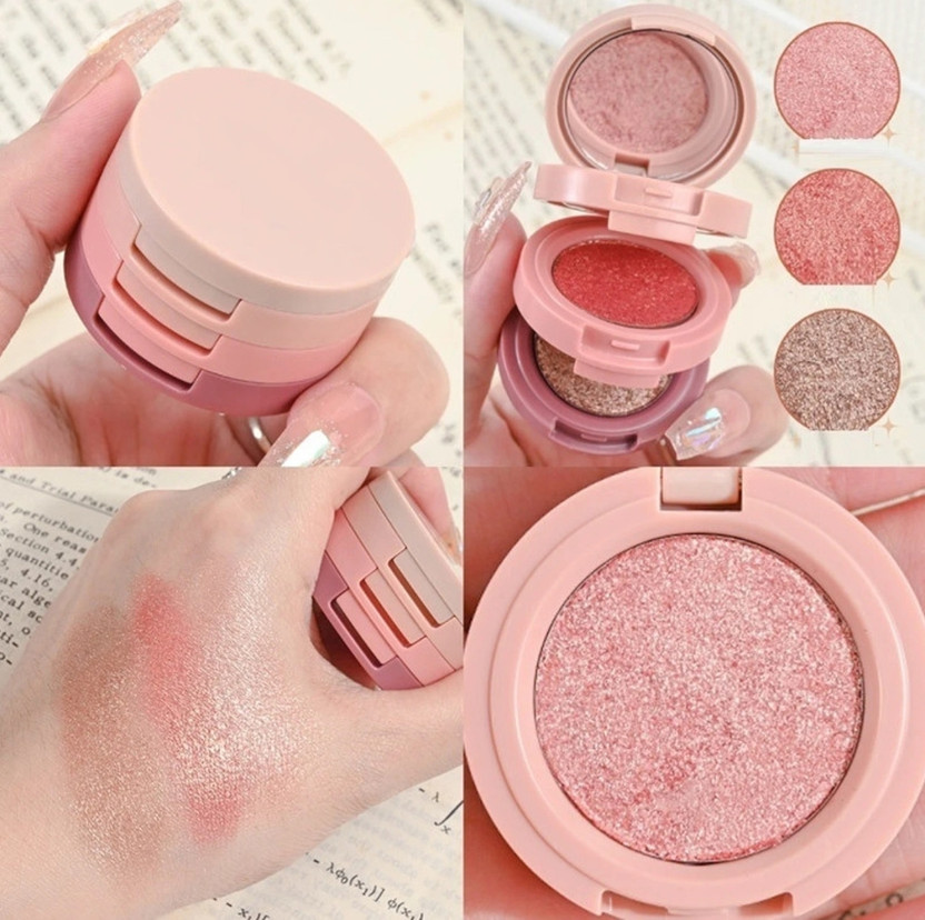 Veecos Veecos 3-in-1 Blush & Highlighter Compact(Multicolor) - Flipkart Deal