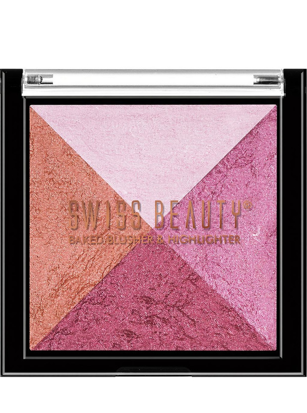 SWISS BEAUTY Mini Baked Shimmer Blusher And Highlighter Palette For Face Makeup(Multicolor-2)