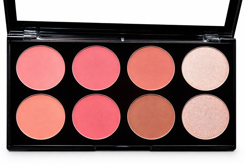 VARS LONDON 8 color blusher palette | blusher with highlighter, and contour combo palette | matte blusher palette(multi color)