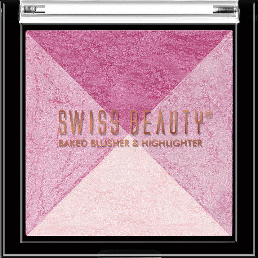 SWISS BEAUTY Baked Shimmer Blusher And Highlighter Palette For Face Makeup(Multicolor-3)