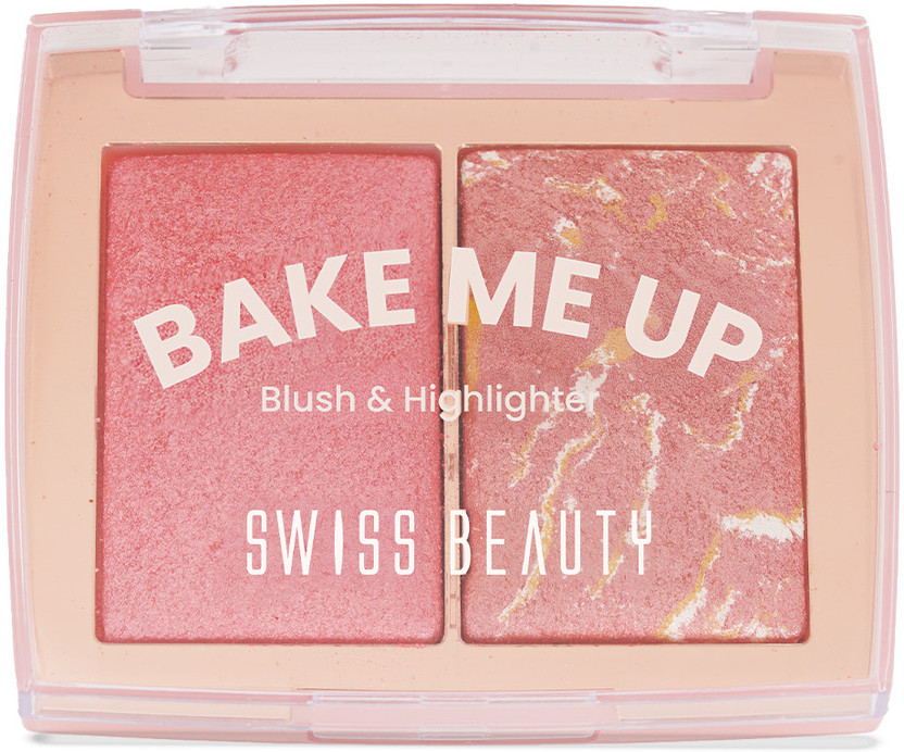 SWISS BEAUTY Bake Me Up Blush & Highlighter | 2-in-1 Baked Formula | Highly Pigmented(Coral Glaze)
