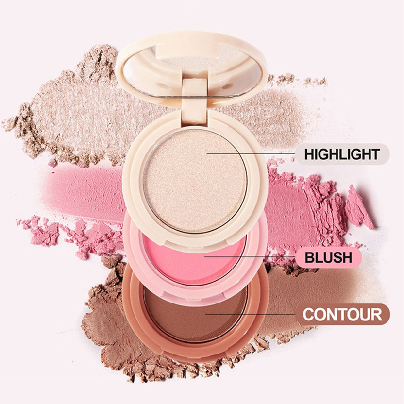 revary 3 in 1 Cutest OG Blush & Highlighter Kit Blush Eyeshadow-1(MULTI)