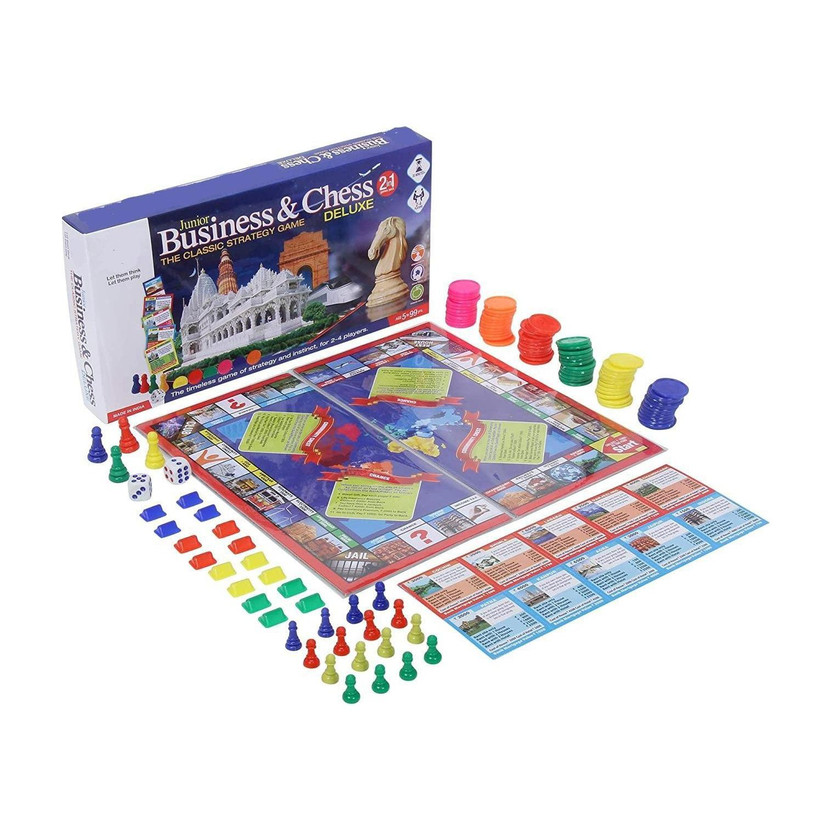 ARNIYAVALA Plastic;Paper Business & Chess Junior Deluxe Board Money & Assets Board Game