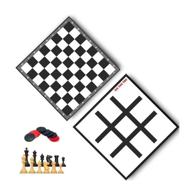 APEX MEDIA AND MARKETING INDIA 2 in 1 Board Game for Kids | Chess and Tic Tac Toe Combo| Game for Kids, Adults Party & Fun Board Game