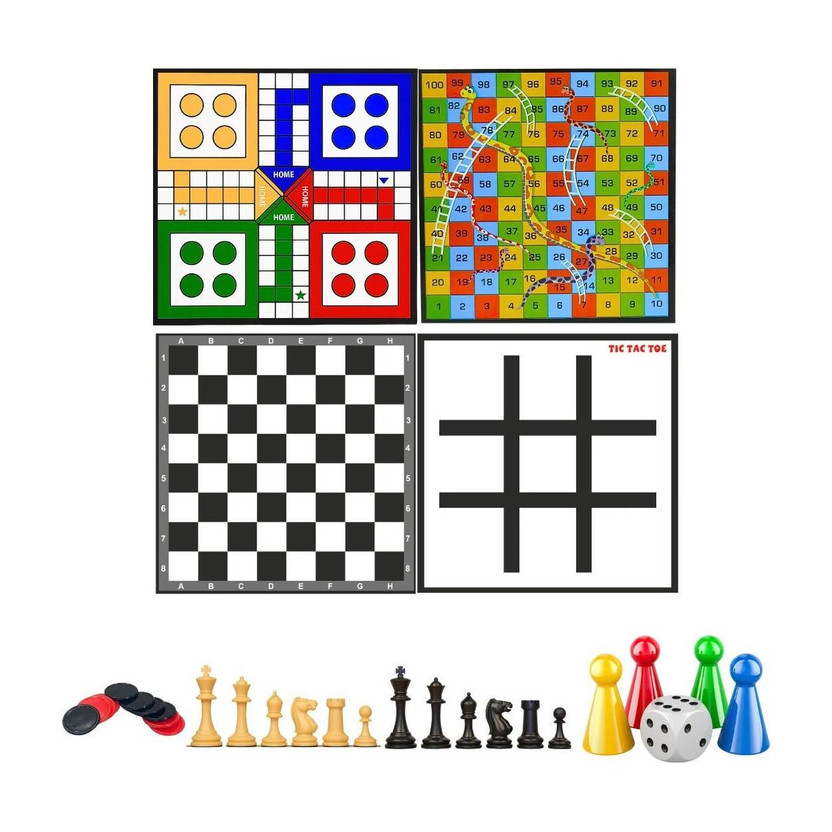 APEX APEX MEDIA AND MARKETING INDIA 4‑in‑1 Board Game| Ludo, Snakes & Ladders, Chess & Tic‑Tac‑Toe Party & Fun Board Game - Flipkart Deal