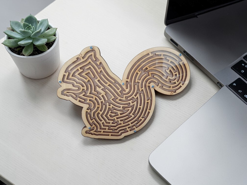 PLAYXA Wooden squirrel Maze Puzzle Toy for Kids Creative Skill Building Activity Game(1 Pieces)