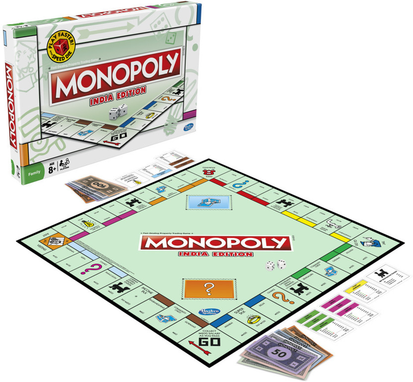 Monopoly India Edition Board Game for Families and Kids Ages 8 and Up Money & Assets Board Game