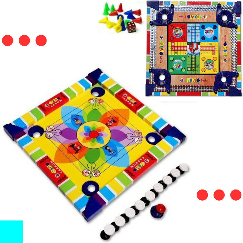 Aarvee Aarvee Colourful Carrom Board Kids 14" Inch With Ludo Indoor Game Sport with Coins_ 179 Carrom Board Game - Flipkart Deal