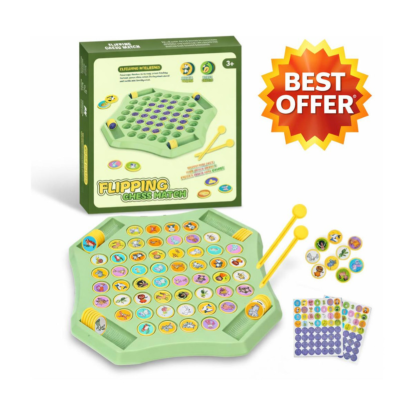 CountryLink Kids Memory Games Flip and Match | Memory Flip Chess Board Game Indoor Toys Educational Board Games