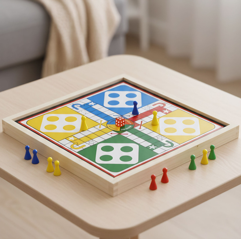 RSP sports 2 in 1 Wooden Magnetic Board Game | Ludo + Snakes & Ladders Party & Fun Board Game