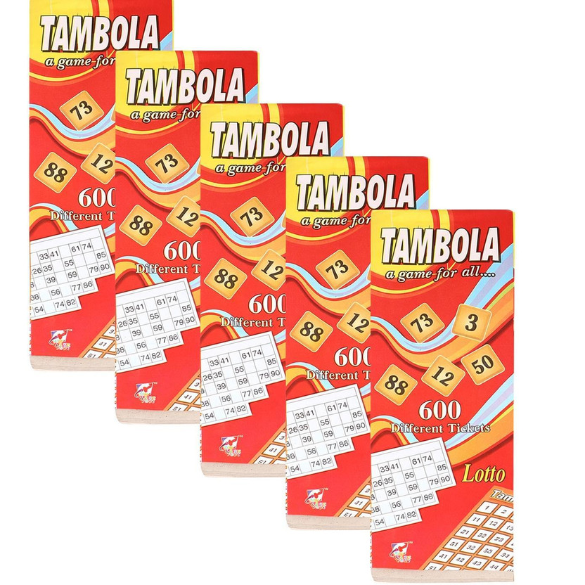 aK collection Housie Tambola Tickets (Multicolour) - Set of 3000 (5 Pieces) Party & Fun Board Game