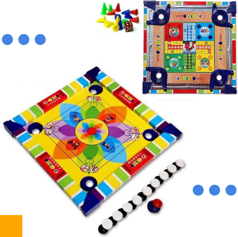 Aarvee Aarvee Colourful Carrom Board Kids 14" Inch With Ludo Indoor Game Sport with Coins_ 116 Carrom Board Game - Flipkart Deal