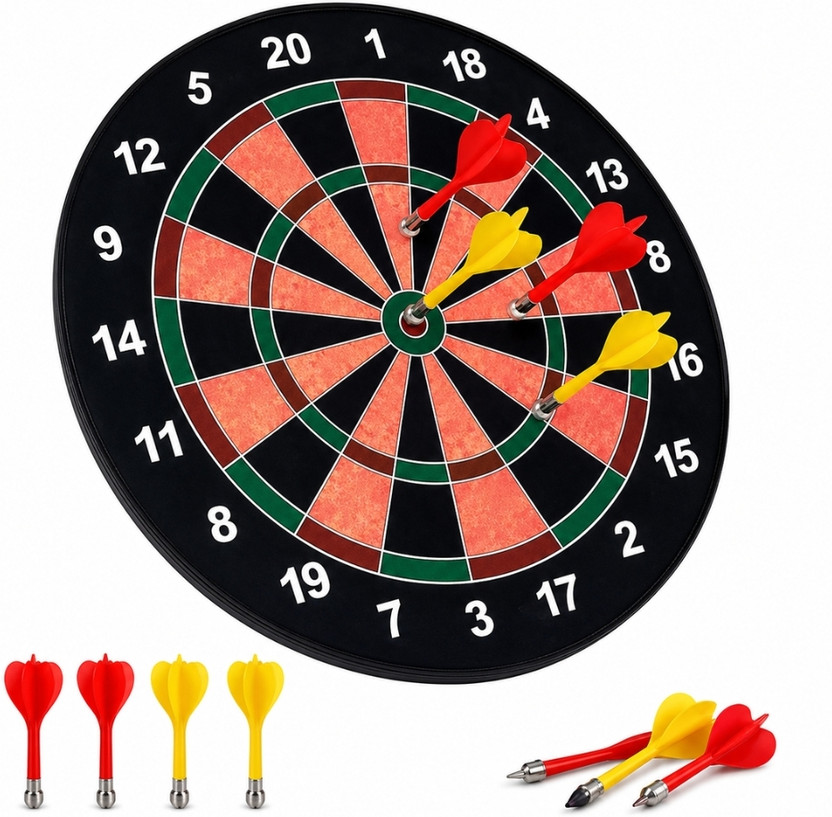 KHELO BACHO Kids Magnetic Dart Board Game with 4 Safe Magnetic Darts Dart Board Game